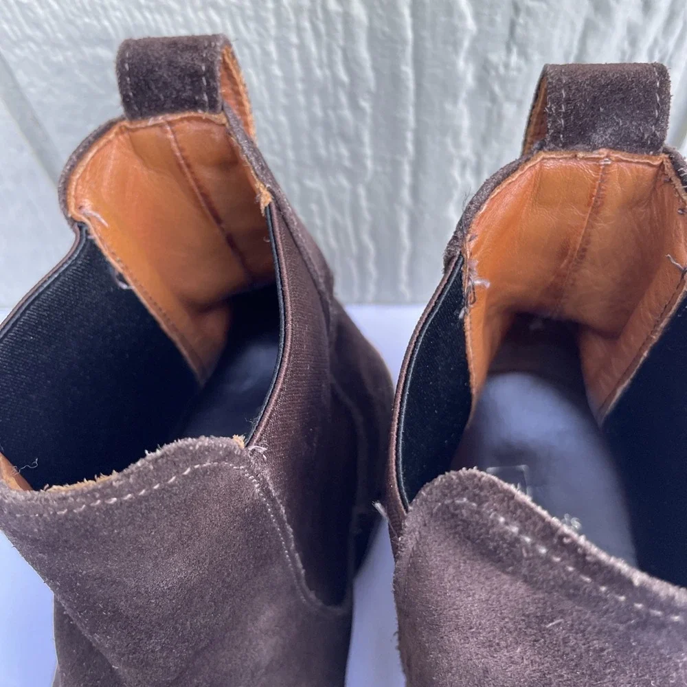 Allen Edmonds Liverpool Chelsea Dress Boot Mens 9.5 E 7525 Brown Suede‎ Leather